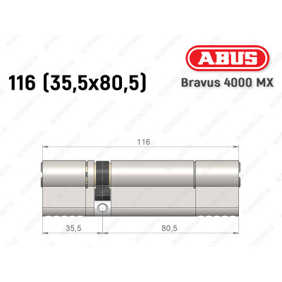 Циліндр ABUS BRAVUS 4000 MX, ключ-ключ, 115 (35х80)
