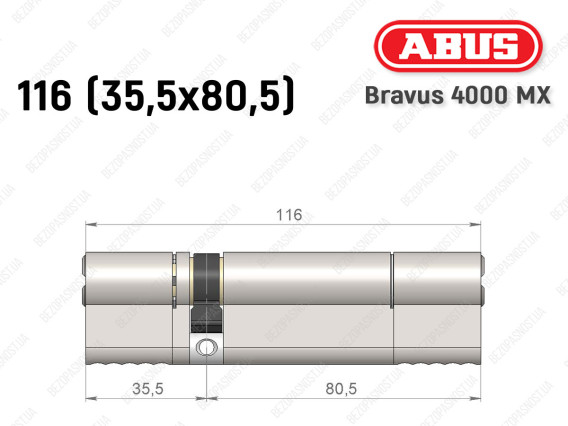 Циліндр ABUS BRAVUS 4000 MX, ключ-ключ, 115 (35х80)