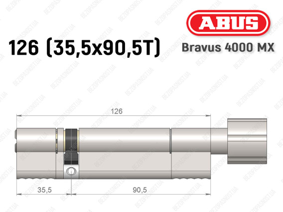 Циліндр ABUS BRAVUS 4000 MX, з тумблером, 125 (35х90T)