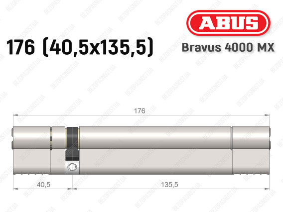 Цилиндр ABUS BRAVUS 4000 MX, ключ-ключ, 175 (40х135)