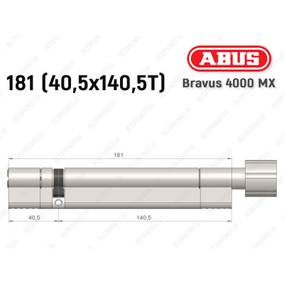 Цилиндр ABUS BRAVUS 4000 MX, с тумблером, 180 (40х140T)