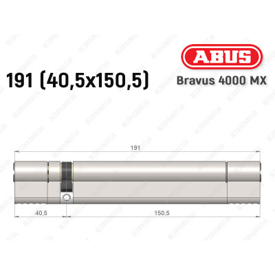 Циліндр ABUS BRAVUS 4000 MX, ключ-ключ, 190 (40х150)
