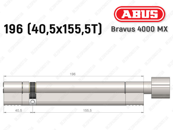 Цилиндр ABUS BRAVUS 4000 MX, с тумблером, 195 (40х155T)