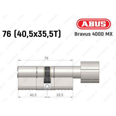 Циліндр ABUS BRAVUS 4000 MX, з тумблером, 75 (40х35Т)