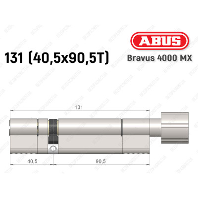 Циліндр ABUS BRAVUS 4000 MX, з тумблером, 130 (40х90T)
