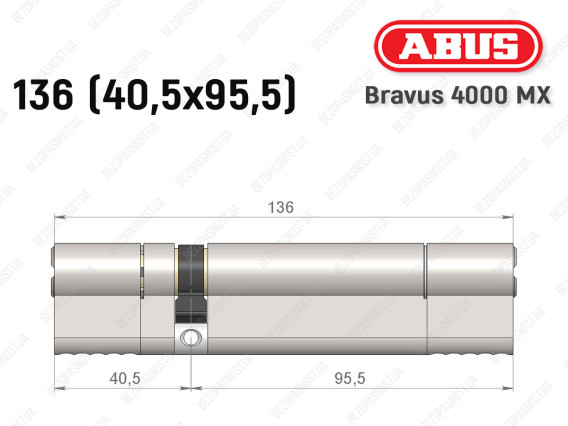 Цилиндр ABUS BRAVUS 4000 MX, ключ-ключ, 135 (40х95)