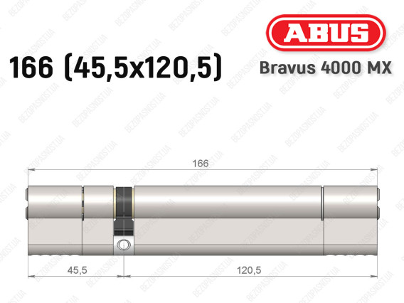 Циліндр ABUS BRAVUS 4000 MX, ключ-ключ, 165 (45х120)