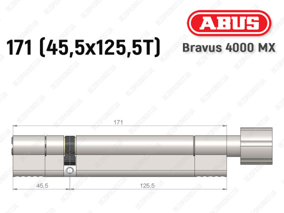 Циліндр ABUS BRAVUS 4000 MX, з тумблером, 170 (45х125T)