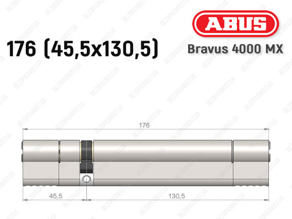 Циліндр ABUS BRAVUS 4000 MX, ключ-ключ, 175 (45х130)