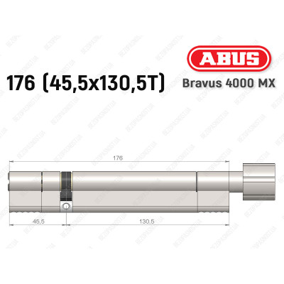 Циліндр ABUS BRAVUS 4000 MX, з тумблером, 175 (45х130T)