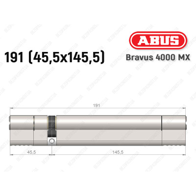Циліндр ABUS BRAVUS 4000 MX, ключ-ключ, 190 (45х145)