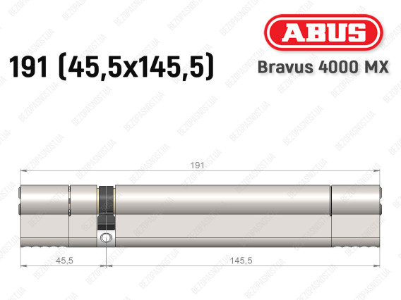 Циліндр ABUS BRAVUS 4000 MX, ключ-ключ, 190 (45х145)