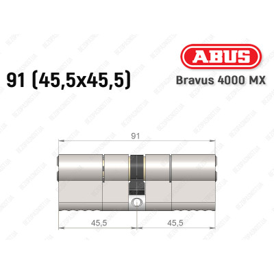 Цилиндр ABUS BRAVUS 4000 MX, ключ-ключ, 90 (45х45)