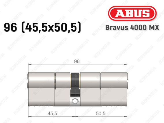 Цилиндр ABUS BRAVUS 4000 MX, ключ-ключ, 95 (45х50)