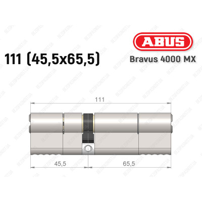 Циліндр ABUS BRAVUS 4000 MX, ключ-ключ, 110 (45х65)