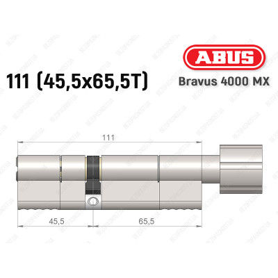 Цилиндр ABUS BRAVUS 4000 MX, с тумблером, 110 (45х65Т)