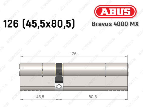 Цилиндр ABUS BRAVUS 4000 MX, ключ-ключ, 125 (45х80)
