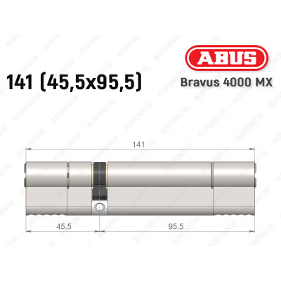 Циліндр ABUS BRAVUS 4000 MX, ключ-ключ, 140 (45х95)