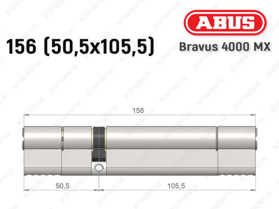 Циліндр ABUS BRAVUS 4000 MX, ключ-ключ, 155 (50х105)