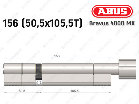 Циліндр ABUS BRAVUS 4000 MX, з тумблером, 155 (50х105T)