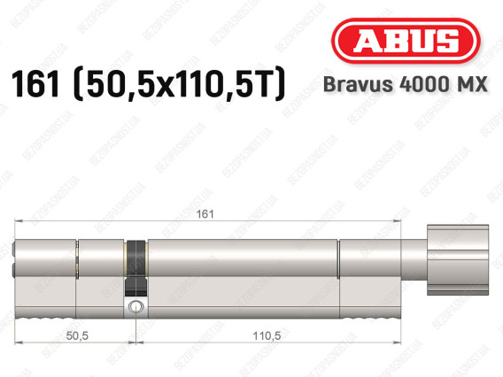 Циліндр ABUS BRAVUS 4000 MX, з тумблером, 160 (50х110T)