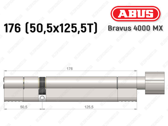 Циліндр ABUS BRAVUS 4000 MX, з тумблером, 175 (50х125T)