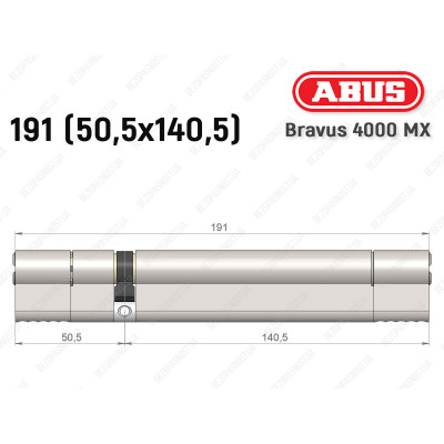 Циліндр ABUS BRAVUS 4000 MX, ключ-ключ, 190 (50х140)