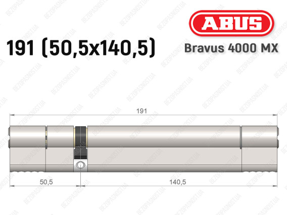 Циліндр ABUS BRAVUS 4000 MX, ключ-ключ, 190 (50х140)