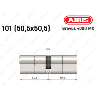 Циліндр ABUS BRAVUS 4000 MX, ключ-ключ, 100 (50х50)