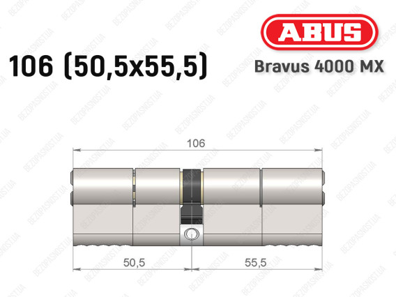 Цилиндр ABUS BRAVUS 4000 MX, ключ-ключ, 105 (50х55)