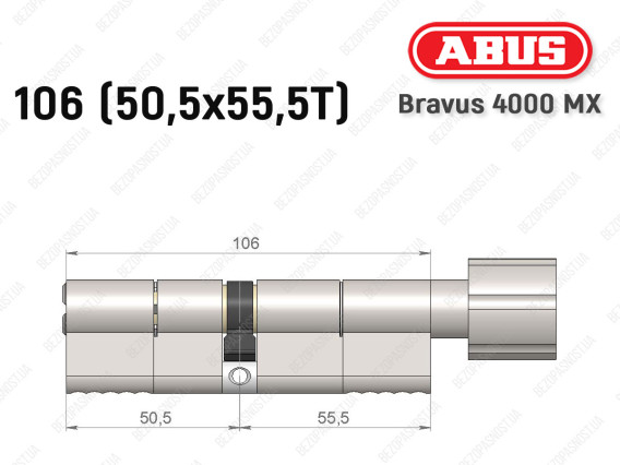 Циліндр ABUS BRAVUS 4000 MX, з тумблером, 105 (50х55Т)