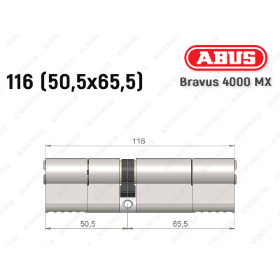 Циліндр ABUS BRAVUS 4000 MX, ключ-ключ, 115 (50х65)