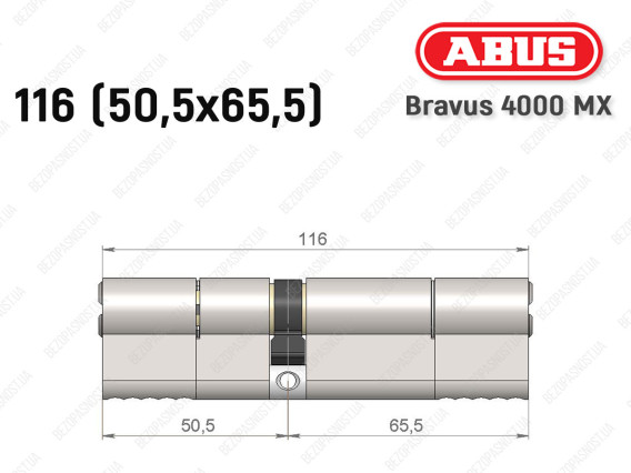 Циліндр ABUS BRAVUS 4000 MX, ключ-ключ, 115 (50х65)