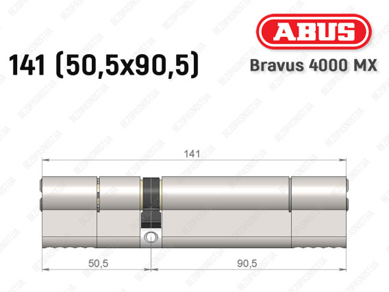Циліндр ABUS BRAVUS 4000 MX, ключ-ключ, 140 (50х90)