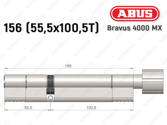Циліндр ABUS BRAVUS 4000 MX, з тумблером, 155 (55х100T)