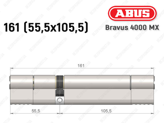 Циліндр ABUS BRAVUS 4000 MX, ключ-ключ, 160 (55х105)