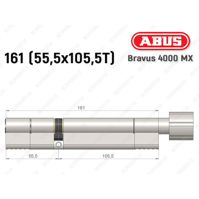 Циліндр ABUS BRAVUS 4000 MX, з тумблером, 160 (55х105T)