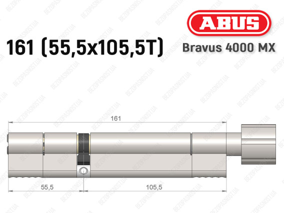 Цилиндр ABUS BRAVUS 4000 MX, с тумблером, 160 (55х105T)