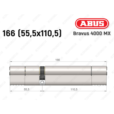 Циліндр ABUS BRAVUS 4000 MX, ключ-ключ, 165 (55х110)