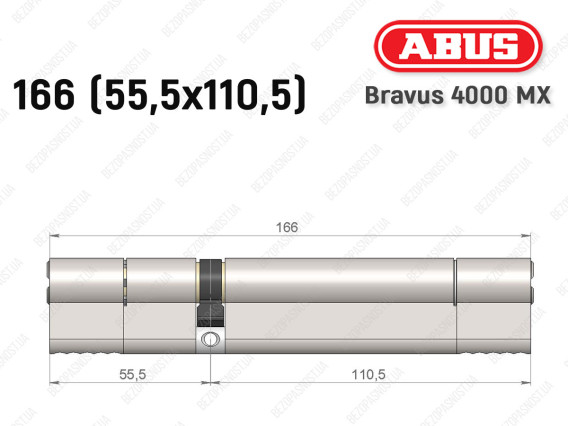 Циліндр ABUS BRAVUS 4000 MX, ключ-ключ, 165 (55х110)