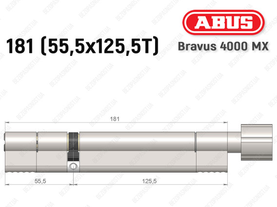 Циліндр ABUS BRAVUS 4000 MX, з тумблером, 180 (55х125T)