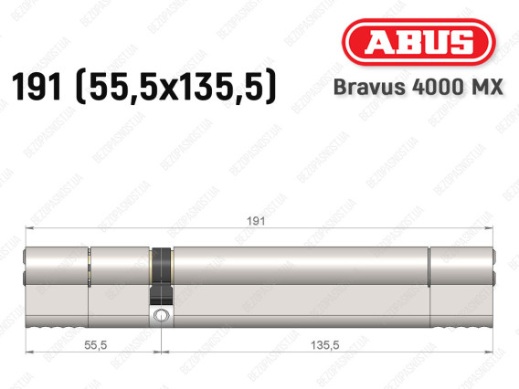 Циліндр ABUS BRAVUS 4000 MX, ключ-ключ, 190 (55х135)