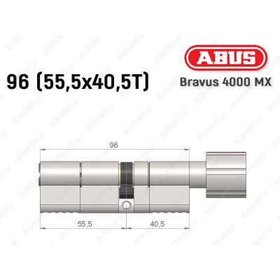 Циліндр ABUS BRAVUS 4000 MX, з тумблером, 95 (55х40Т)
