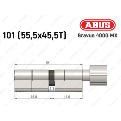 Циліндр ABUS BRAVUS 4000 MX, з тумблером, 100 (55х45Т)