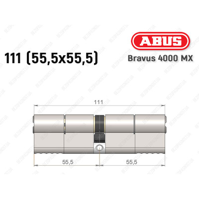 Циліндр ABUS BRAVUS 4000 MX, ключ-ключ, 110 (55х55)