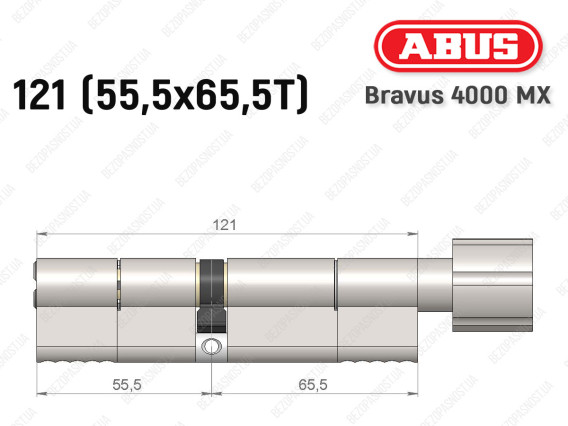 Циліндр ABUS BRAVUS 4000 MX, з тумблером, 120 (55х65Т)