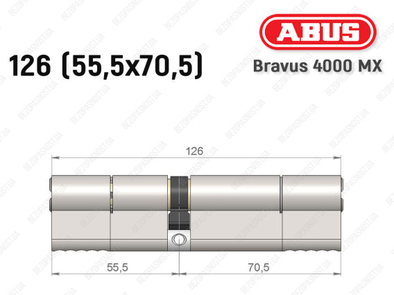 Циліндр ABUS BRAVUS 4000 MX, ключ-ключ, 125 (55х70)