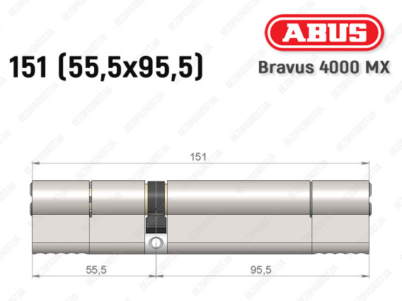 Цилиндр ABUS BRAVUS 4000 MX, ключ-ключ, 150 (55х95)
