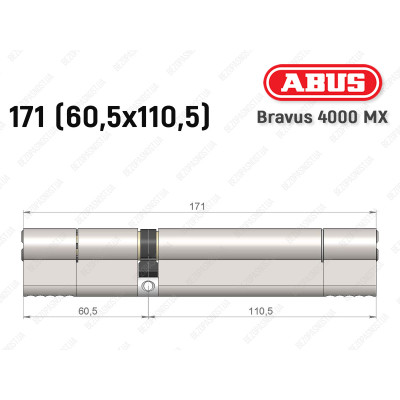 Циліндр ABUS BRAVUS 4000 MX, ключ-ключ, 170 (60х110)