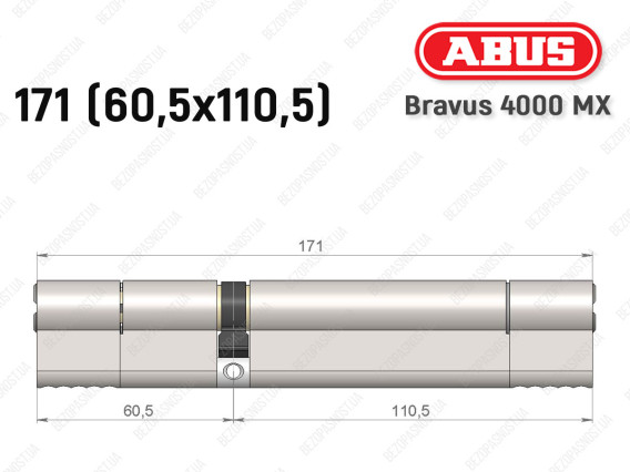 Циліндр ABUS BRAVUS 4000 MX, ключ-ключ, 170 (60х110)